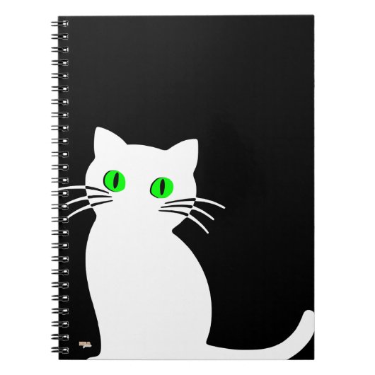 Cuaderno Glowing Eyes Black & White Cat Notitieboek (Voorkant)