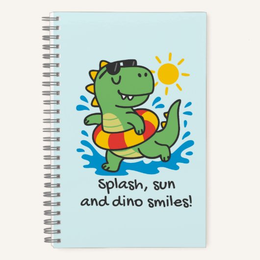 Cuaderno infantil espiral con dinosaurio veraniego notitieboek (Voorkant)