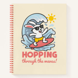 Cuaderno kawaii con conejito surfero para niños notitieboek