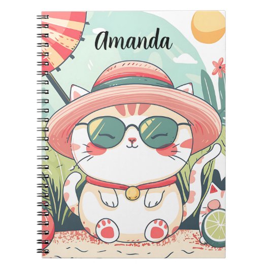Cuaderno Kawaii Summer Cat Notitieboek (Voorkant)