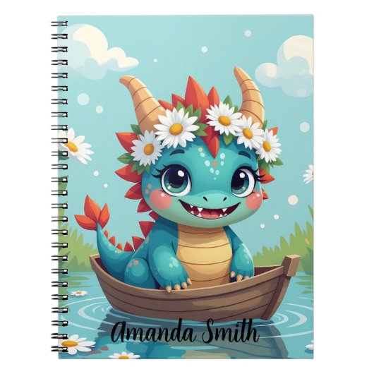 Cuaderno Personalizable con Nombre Diseño Dragon Notitieboek (Voorkant)
