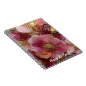Cuaderno Personalizable con Nombre Diseño Flores Notitieboek (Rechterzijde)