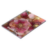 Cuaderno Personalizable con Nombre Diseño Flores Notitieboek (Linkerzijde)