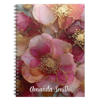 Cuaderno Personalizable con Nombre Diseño Flores Notitieboek
