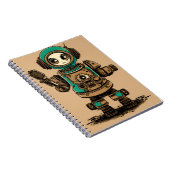Cuaderno  schattige robot radiocassette rustig notitieboek (Rechterzijde)