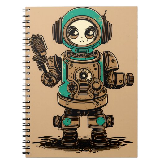 Cuaderno  schattige robot radiocassette rustig notitieboek (Voorkant)