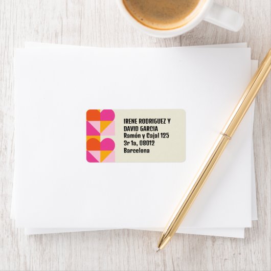 Cuadrícula Corazón Naranja y Rosa Etiket (Insitu)