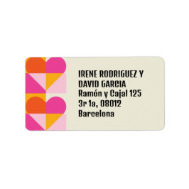Cuadrícula Corazón Naranja y Rosa Etiket