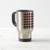 Cuadrille rood wit en zwart stijl reisbeker (Voorkant links)
