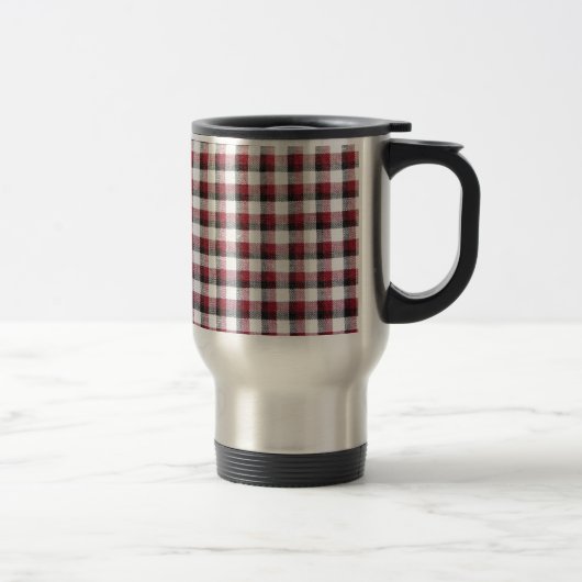 Cuadrille rood wit en zwart stijl reisbeker (Rechts)