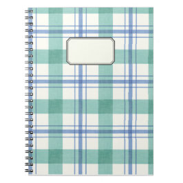 cuadros azules y verdes notitieboek