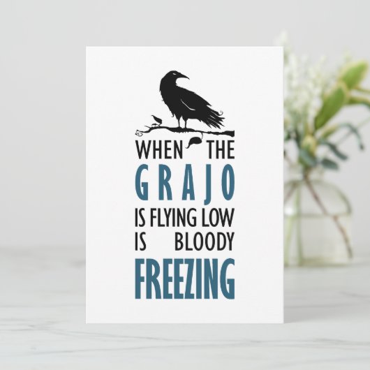 Cuando el grajo vuela bajo feestdagenkaart (Staand voorkant)