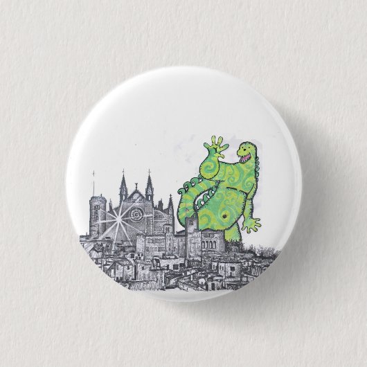 Cuando Godzilla se fue de Mallorca Ronde Button 3,2 Cm (Voorkant)