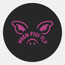 Cuando los cerdos vuelen ronde sticker