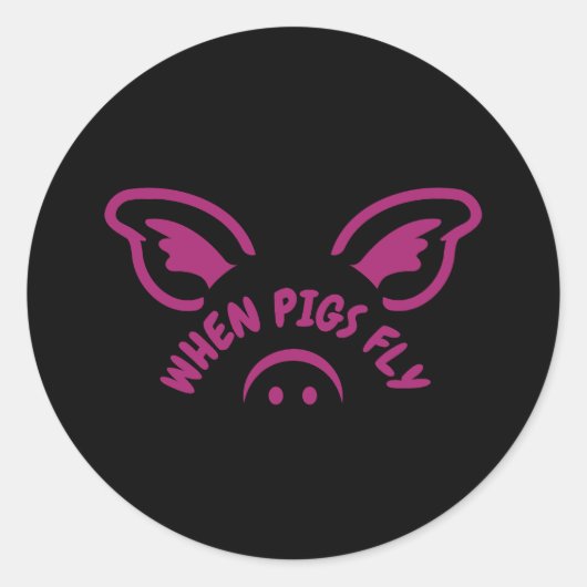 Cuando los cerdos vuelen ronde sticker (Voorkant)