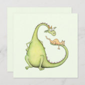 Cuando un dragón encuentra un gato en su cola feestdagenkaart (Voorkant / Achterkant)