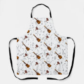 Cuatro and Maracas with Music Notes on WHITE Schort (Voorkant)