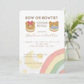 Cub baby beer, Bow of Bowtie, Gender Reveal Party Kaart (Staand voorkant)