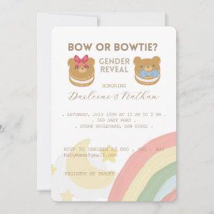 Cub baby beer, Bow of Bowtie, Gender Reveal Party Kaart
