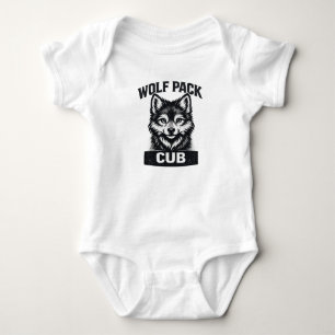 Cub baby wolf pak matchende familie tee one piece  romper