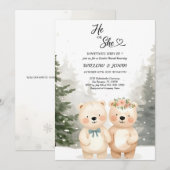 Cub Bear Theme Gender Reveal Party Invitation Kaart (Voorkant / Achterkant)