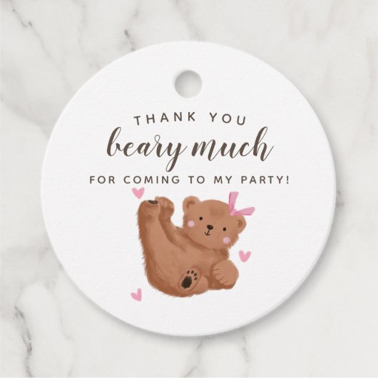CUB Beer Dank je Beary Veel Meisje Verjaardag Bedankjes Labels (Voorkant)