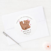 Cub Beer Meisje Baby shower Woodland Ronde Sticker (Envelop)