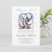 Cub Beer Polar beer Thema Winter Geslacht Onthulle Kaart (Staand voorkant)