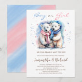 Cub Beer Polar beer Thema Winter Geslacht Onthulle Kaart (Voorkant / Achterkant)