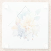 Cub-Flower: Trouwcoaster Glazen Onderzetter (Achterkant)