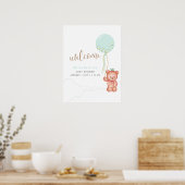 Cub Teddy Bear Baby shower Welkomstbord Poster (Keuken)