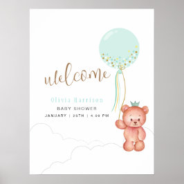 Cub Teddy Bear Baby shower Welkomstbord Poster