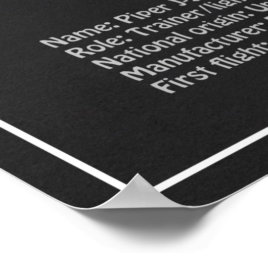 CUB Vliegtuig - Vliegtuigblauwdruk Plannen PD Poster (Hoek)