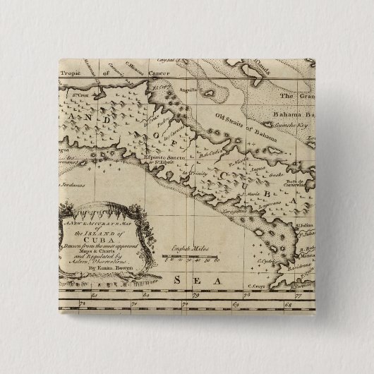 Cuba 3 vierkante button 5,1 cm (Voorkant)
