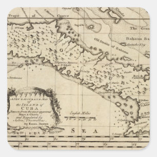 Cuba 3 vierkante sticker