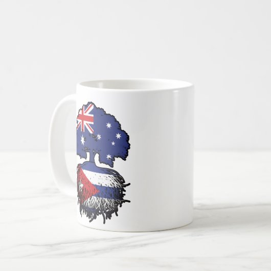 Cuba Australian Tree Roots Flag Koffiemok (Voorkant links)