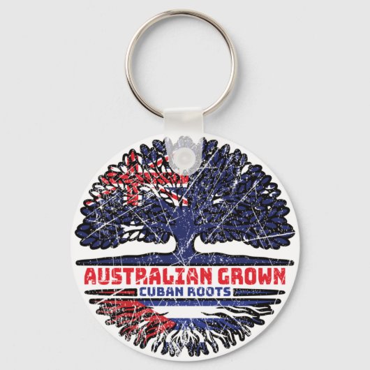 Cuba Australian Tree Roots Flag Sleutelhanger (Voorkant)