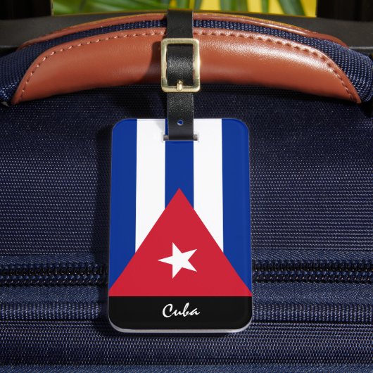 Cuba Bagagelabels, Cubaanse vlag Bagagelabel (Voorkant Insitu 2)