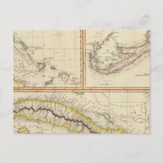 Cuba, Bahama I, Bermudas Briefkaart (Voorkant)