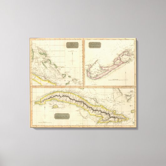 Cuba, Bahama I, Bermudas Canvas Afdruk (Voorkant)