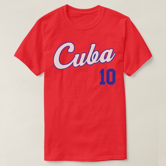 Cuba Baseball Remera Beisbol Cuban Jersey 10 T-shirt (Design voorkant)