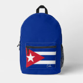 Cuba, Blauwe rugzak, Cubaanse vlag / patriottisch Bedrukte Rugzak (Voorkant)
