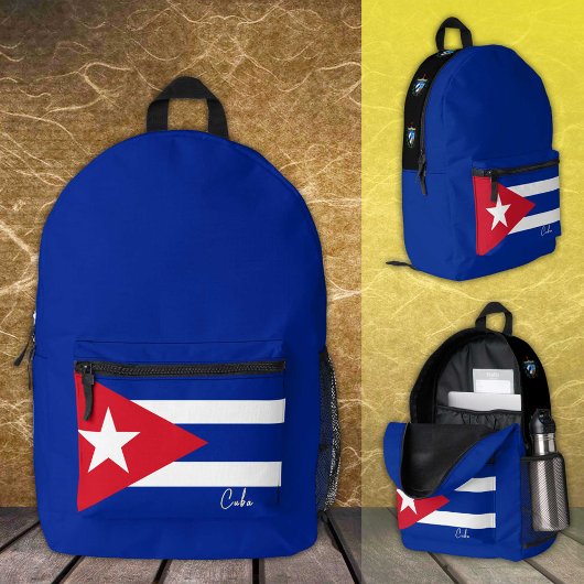 Cuba, Blauwe rugzak, Cubaanse vlag / patriottisch Bedrukte Rugzak