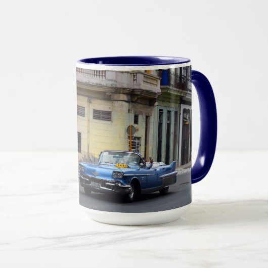 Cuba Blue Cadillac Convertible Mok (Voorkant rechts)