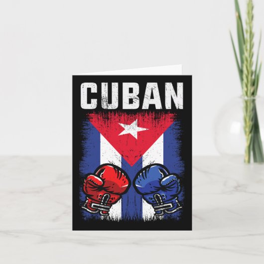 Cuba Boksen Shirt met handschoenen en Cubaanse vla Kaart (Voorkant)