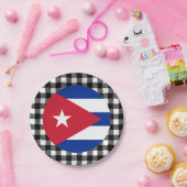 Cuba-Bord, buffelpleister en Cubaanse vlag Papieren Bordje (Feest)