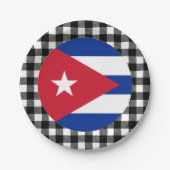 Cuba-Bord, buffelpleister en Cubaanse vlag Papieren Bordje (Voorkant)