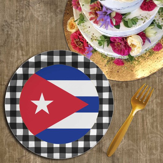 Cuba-Bord, buffelpleister en Cubaanse vlag Papieren Bordje