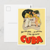 Cuba briefkaart van het klassieke reizen (Voorkant / Achterkant)