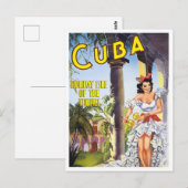 Cuba briefkaart van het klassieke reizen (Voorkant / Achterkant)